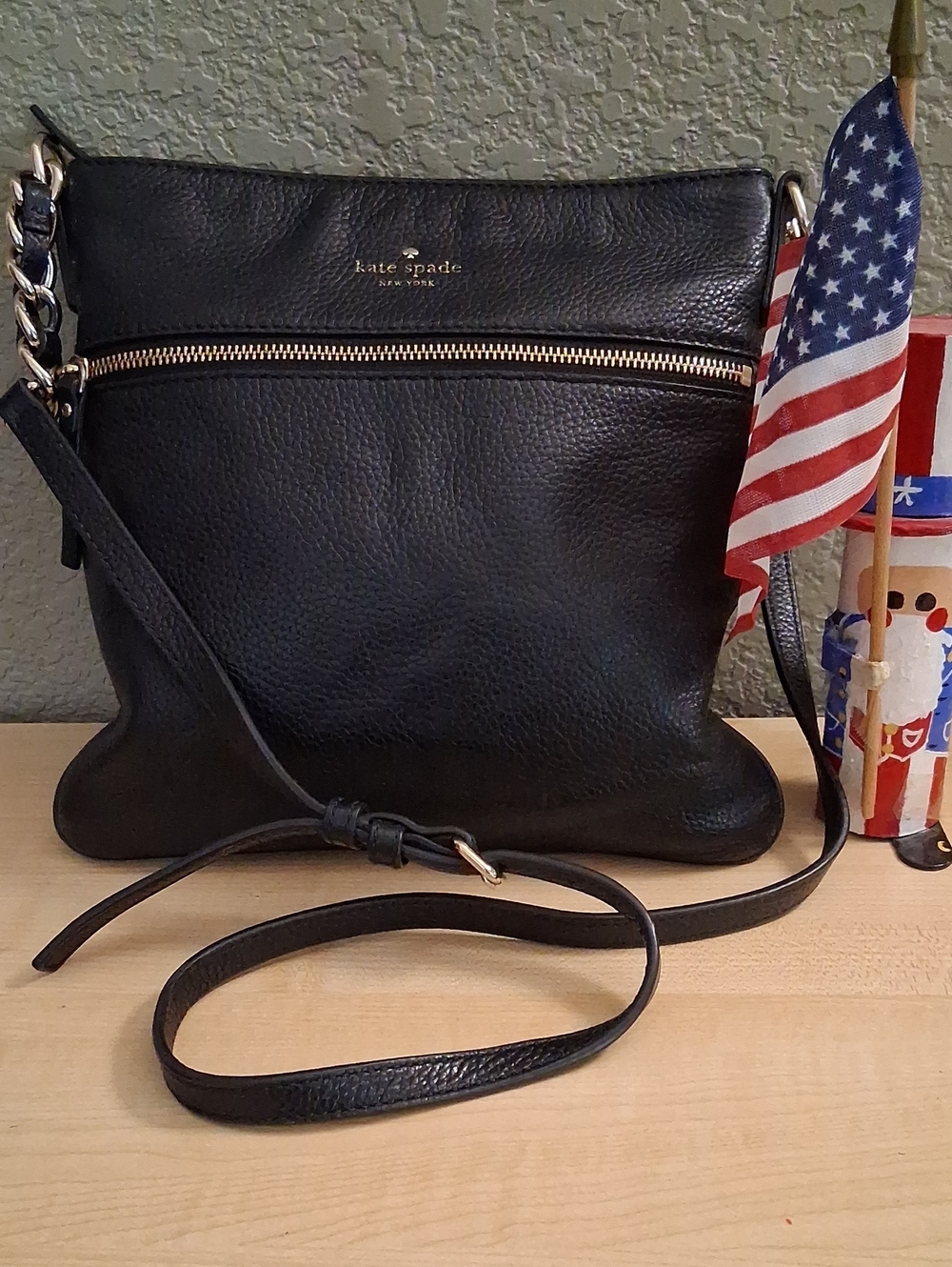 kate spade Black Pebbled Leather Crossbody